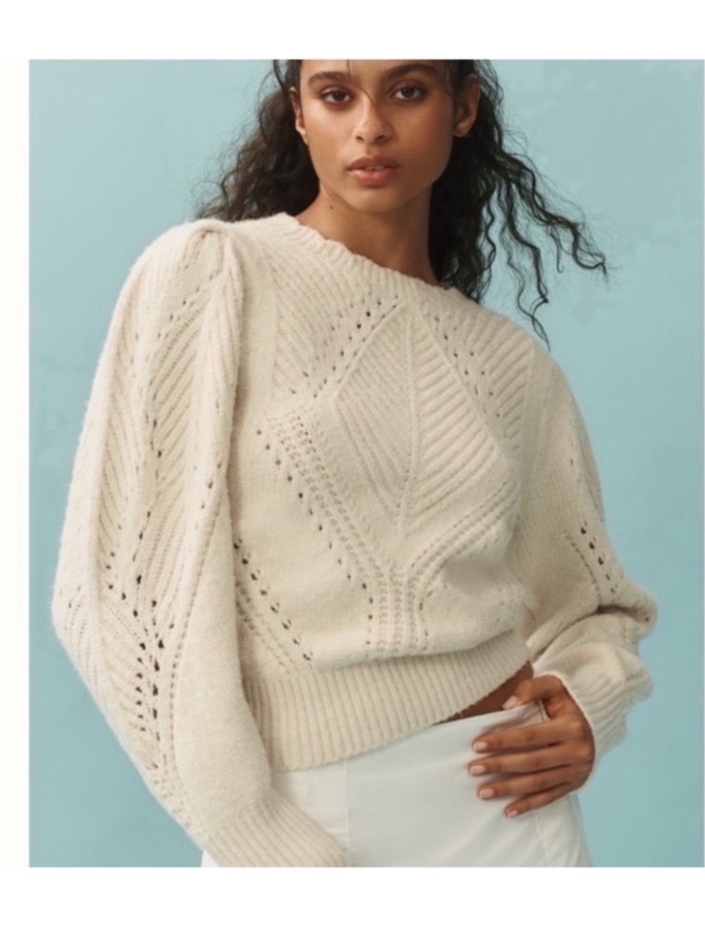 ANTHROPOLOGIE SCALLOPED COLLAR SWEATER
